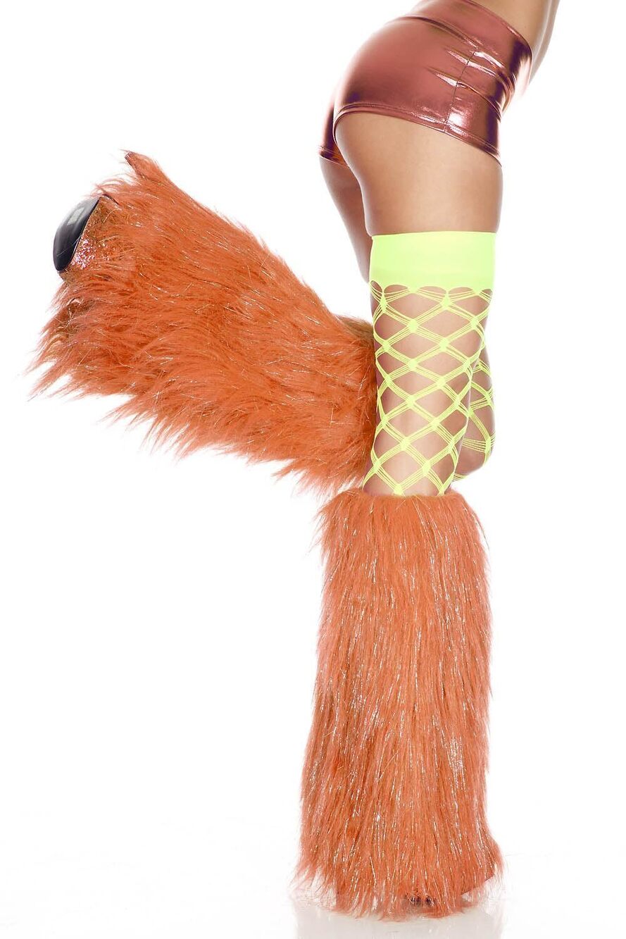 5817 Furry Lurex Leg Warmers